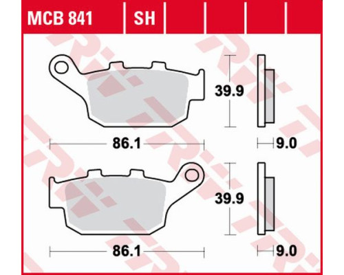 Гальмівні колодки trw lucas kh496 organic honda cbf 500 / cb500 x / cbr500 13-, cb 650 f / cbr 600 14-, nc 750 14-, kawasaki versys 650 15-, z 750 11-14, z 800 13-17, suzuki sfv 650 gladius 09-16, задн