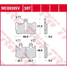 Тормозні колодки trw lucas kh499/4 sinter street honda vfr 1200 10-16 передні