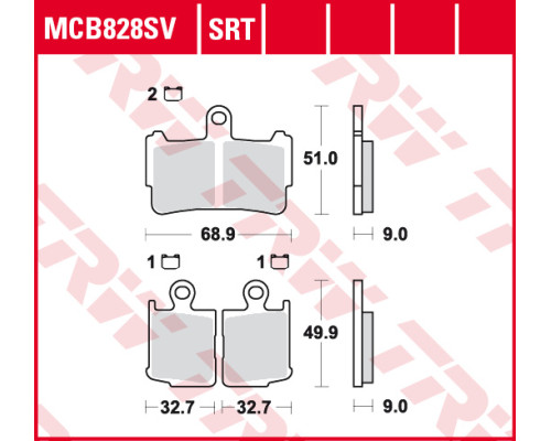 Тормозні колодки trw lucas kh499/4 sinter street honda vfr 1200 10-16 передні