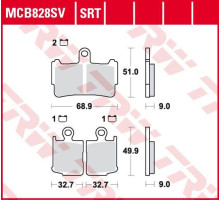 Тормозні колодки trw lucas kh499/4 sinter street honda vfr 1200 10-16 передні