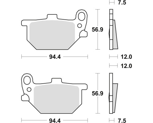 Тормозні колодки trw lucas kh61 organic yamaha xs / xv 750 80-82, xs 850 82, передні (акція)