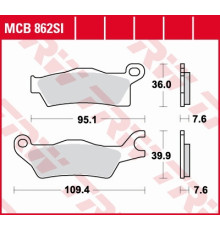 Гальмівні колодки trw lucas kh618 спечений метал offroad can-am outlander 800 / 1000 12-, renegade 1000 12-, ліва передня