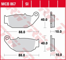 Тормозні колодки trw lucas kh629 organic honda cb 125 r / 300 r 18-, crf 250 l 13-17, suzuki gsx-r / s 18-, задні