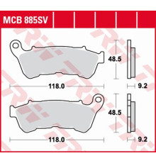 Тормозні колодки trw lucas kh640 sinter street harley-davidson xl 883 14-19, xl 1200 14-19, передні