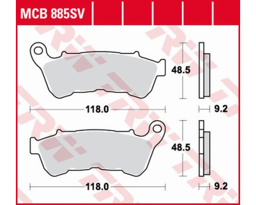 Тормозні колодки trw lucas kh640 sinter street harley-davidson xl 883 14-19, xl 1200 14-19, передні