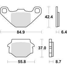 Тормозні колодки trw lucas kh67/2 organic aprilia pegaso 125 90-91, kymco jive 50 04-06, loncin conqueror 200 05-, задні