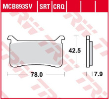Тормозні колодки trw lucas kh700 sinter street honda cb 1000 r 18-19, cb 1100r 17-19, cbr 1000 r fireblade 17-19, vfr 800 17-19, передні