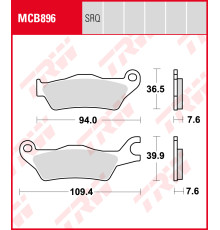 Тормозні колодки trw lucas kh715 organic suzuki gsx 125 s 18-19, gsxr 125 r 18-19, gsxr 150 r 17-19, honda cbf 125 s06-19, cbf 150 unicorn 06-, передні