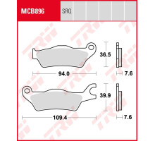 Тормозні колодки trw lucas kh715 organic suzuki gsx 125 s 18-19, gsxr 125 r 18-19, gsxr 150 r 17-19, honda cbf 125 s06-19, cbf 150 unicorn 06-, передні