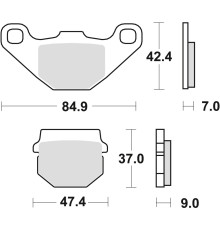Гальмівні колодки trw lucas kh83 organic derbi senda 50 12-17, kawasaki klx 110 10-, kmx 125 87-98, suzuki ue 125 / 150 01-03, передні/задні