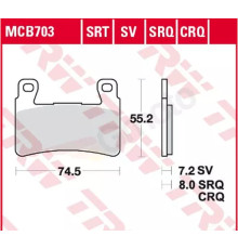 Trw lucas lucas гальмівні колодки kh265 kh296 sinter racing (track performance) (замінює mcb703srq)