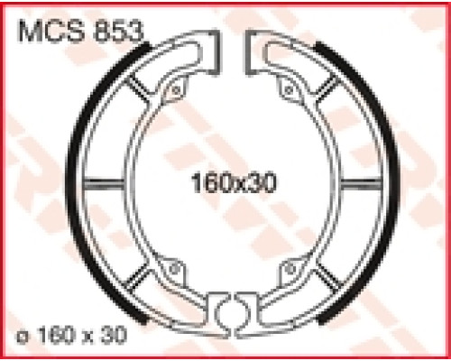 Колодки гальмівні trw lucas (160x30mm) (k705) kawasaki el/gpz/er/z/zl