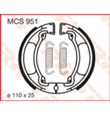 Колодки гальмівні trw lucas yamaha dt 50, dt 100, mx 100 (110x25mm) (y504) (акція)