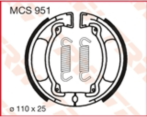 Колодки гальмівні trw lucas yamaha dt 50, dt 100, mx 100 (110x25mm) (y504) (акція)