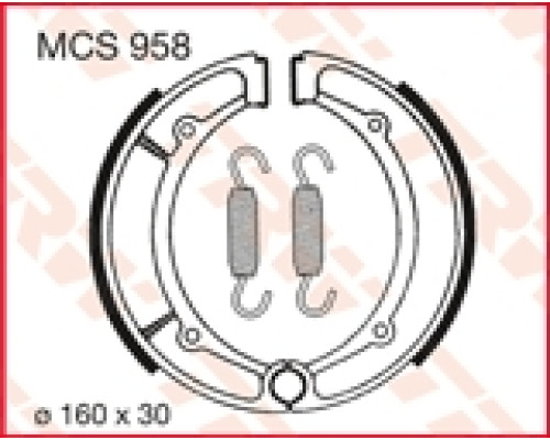Колодки гальмівні trw lucas yamaha yfm 350 / 400 / 600 задні (160x30 мм) (y516)
