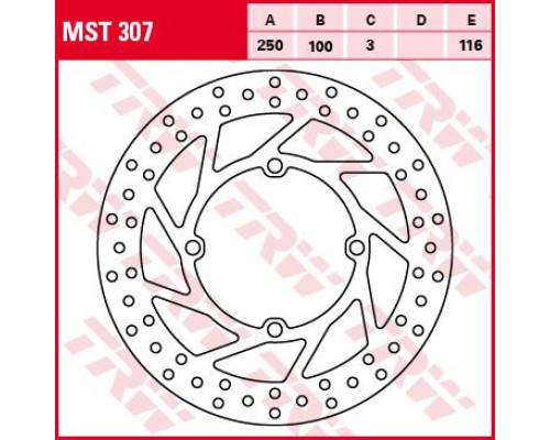 Trw lucas передній гальмівний диск kawasaki kx 125 03-05, klx / kx 250 93-17, klx 650 93-95, suzuki rmz 250 04-06 (акція)