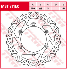 Trw lucas передній гальмівний диск suzuki rm 125 / 250 89-12, dr 250 95-07, drz 400 00-05, yamaha yz / wrf 01-07, wr / yz 426 / 450 01-15