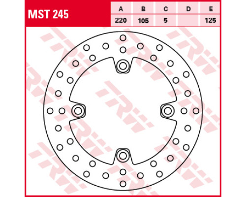 Trw lucas гальмівний диск передній/задній honda cbr 125 04-17, crf 250 13-, cb 600 hornet 98-06, cbr 600 f / rr 91-16, xr 650 l 93-97, cbr 900 rr 92-03, cbr 1000 rr 04-16, vtr 100 0 / sp1 / sp2 00-06