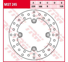 Trw lucas гальмівний диск передній/задній honda cbr 125 04-17, crf 250 13-, cb 600 hornet 98-06, cbr 600 f / rr 91-16, xr 650 l 93-97, cbr 900 rr 92-03, cbr 1000 rr 04-16, vtr 100 0 / sp1 / sp2 00-06