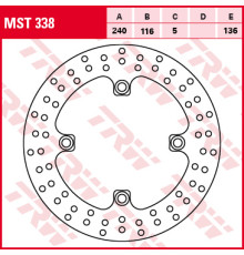 Trw lucas задній гальмівний диск honda cbr 500 / cb 500 f / x 13-, cbf 500 04-08, cb / cbf / cbr 600 / hornet 04-15, cb / cbr 650 14-18, cbf 1000 06-16