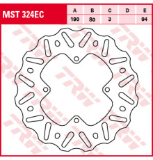 Trw lucas задній гальмівний диск honda cr 80 92-02, cr 85 03-08, crf 150 07-19 (акція)