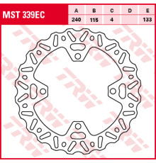 Trw lucas задній гальмівний диск kawasaki kx 125 / 250 03-08, kxf 250 03-14, kx 450 06-14