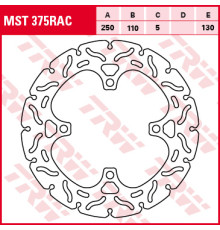 Trw lucas задній гальмівний диск kawasaki z 750 11-14, z 800 / e версія 13-16, z 1000 / sx 07-17