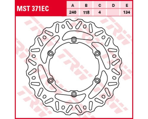 Trw lucas задній гальмівний диск suzuki rm 125/250 '99-'10, drz 400 sm 05-08, (240x118x4mm) продаж
