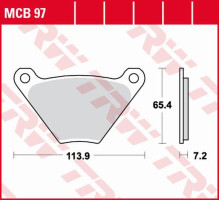 Гальмівні колодки trw lucas zf kh024/2 organic harley-davidson fl/flh/flhs 1200, flh/fxb/fxe/fxef/fxs 1340 '75-'85 передні/задні