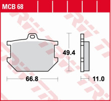 Гальмівні колодки trw lucas zf kh034 organic yamaha xs 250 '77-'80, xs 400 '77-'82, sr 500 '78-'87, xj 650 '80-'82, xs 650/750 '79-'83, xs 850 '80-'82, xv 1000 '81-'84 , xs 1100 '78-'82 перед