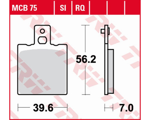 Trw lucas zf гальмівні колодки kh047 organic sport aprilia af-1 250 '90-, rs 250 '95-, ducati monster 600/620/695/750/800/900/996/1000 '98-'08, moto guzzi v75, v10, v11 '91-'06 задні