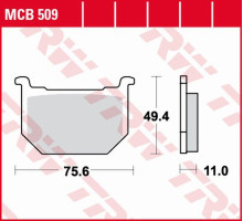 Гальмівні колодки trw lucas zf kh051 organic gn 250 '82-'99, gsx 400 '80-'84, gsx 750 '80-'87, gs 850g/gs 1000g/gs 1100g '80-'81, '84-'86 передні