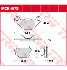 Trw lucas zf гальмівні колодки kh067 sinter offroad aprilia mx 125 '03-'07, rx 125 '00-'01, cagiva wmx 125 '89-, задні