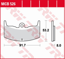Trw lucas zf гальмівні колодки kh080 organic honda vt 250f '83-'87, cbx 400f '82-'84, vt 500e '83-'85, cbx 550 '82-'84 передні