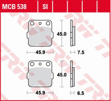 Trw lucas zf тормозные колодки kh084 sinter street honda atc 250r '82-'84, atc 350x '85-, suzuki rm 125 '88, задні honda trx 500 '12-, передні