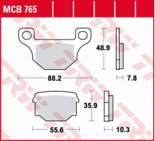 Trw lucas zf гальмівні колодки kh093 organic aprilia rx 125 '08-'13, derbi senda/terra/gpr 125 '08-'16, газ газ ec 250/300 '12-'16, rijeju marathon 125 '09-, задні