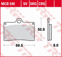 Гальмівні колодки trw lucas zf kh095 organic aprilia rs4 125 '11-'16, ducati monster 600 '94-'98, ktm duke 620 '94-'98, moto guzzi california 1100 '98-'05, v11 '97-'01, yamaha tzr 125 '91-'95 , szr 660 '