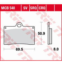 Гальмівні колодки trw lucas zf kh095 sinter street aprilia rs4 125 '11-'16, ducati monster 600 '94-'98, ktm duke 620 '94-'98, moto guzzi california 1100 '98-'05, v11 '97-'01, yamaha tzr 125 '91-'99 5, szr 66