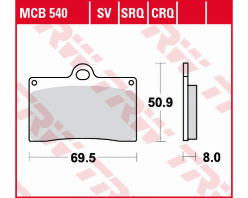 Гальмівні колодки trw lucas zf kh095 sinter street aprilia rs4 125 '11-'16, ducati monster 600 '94-'98, ktm duke 620 '94-'98, moto guzzi california 1100 '98-'05, v11 '97-'01, yamaha tzr 125 '91-'99 5, szr 66