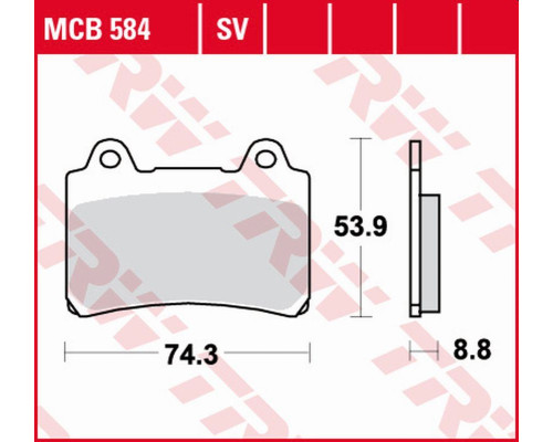 Гальмівні колодки trw lucas zf kh123 organic yamaha fzr 750/1000 genesis '86-'88, trx 850 '96-'99, fj 1200 '91-'95, xjr 1200 '96-'98, xvz 1300 royal star '96-'01, xvz 1300 venture royal '8 6-92 передні