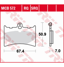 Тормозні колодки trw lucas zf kh126 sinter track aprilia af-1 125 '89-'92, rs 125 '92-'04, af-1 250 '90-, benelli chrono/cx 125 '91, передні