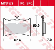 Тормозні колодки trw lucas zf kh126 sinter track aprilia af-1 125 '89-'92, rs 125 '92-'04, af-1 250 '90-, benelli chrono/cx 125 '91, передні