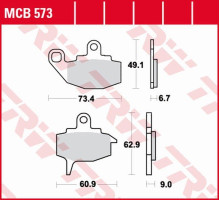 Тормозні колодки trw lucas zf kh130 organic kawasaki kx 125/250/500 '87-'88, klr 650 '87-'88 передні