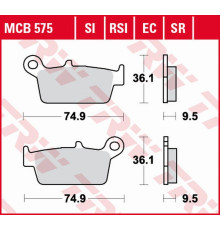 Гальмівні колодки trw lucas zf kh131 organic eco honda cr 125r/250r/500r '87-'01, xr 400r '96-'03, xr 600/650l/r '93-'07, kawasaki kx 125/250/500 '95-'08, suzuki rm 125/250 ' 96-'12, drz 400e/s/sm '00-'08, y