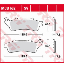 Trw lucas zf гальмівні колодки kh142 sinter street honda st 1100 pan european '96-'02, ntv/nx 650 '88-'97, suzuki an 650 burgman '04-'19 передні