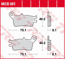 Trw lucas zf гальмівні колодки kh153 organic honda crm 250r '89-'90 задні