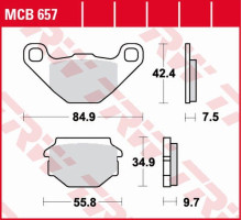 Trw lucas zf гальмівні майданчики kh173 organic aprilia sx 125 '08 -'14, gilera egalet 50 '95 -'99, muz baghira/mastiff 660 '97 -'07, supermoto 660 '06 -'08, sachs 50/125 '95'-'02, roadster 650 '002025'