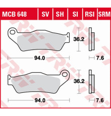 Гальмівні колодки trw lucas zf kh181 eco organic aprilia rx 125 '00-'13, bmw g 450x '08-'11, ktm exc 125 '90-'16, sx 250 '96-, exc-f 350 '11-, exc 450 '03-'16, lc4 620 '94-' 01, lc8 950/990 adv/smr '02-&