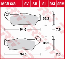 Гальмівні колодки trw lucas zf kh181 sinter aprilia rx 125 '00-'13, bmw g 450x '08-'11, ktm exc 125 '90-'16, sx 250 '96-, exc-f 350 '11-, exc 450 '03-'16, lc4 620 '94-'01, lc8 950/990 adv/smr '02-'13