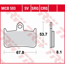 Тормозні колодки trw lucas zf kh187 sinter track honda cb 250f hornet '96-'01, ntv 600 bros/nt 650 hawk '88-'90, nr 750 '92-, rvf 750r '94-'97, cb 900 hornet '02-'06, cb 1300 x4 '97- 99 р., kawasaki klr 250 '83-